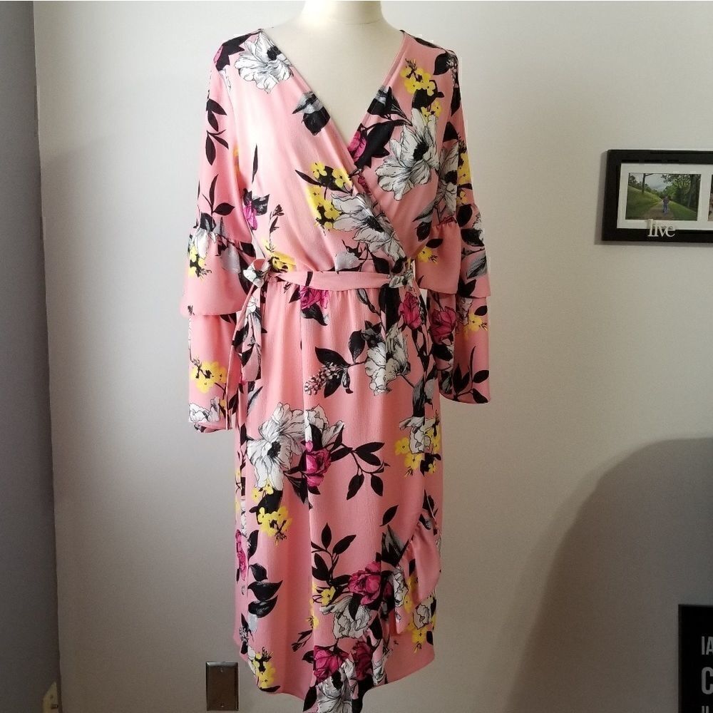 NWT MISS SELFRIDGE PEACH FLORAL WRAP DRESS